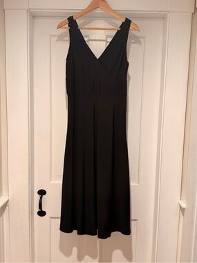 Classic Black V-Neck Women's Dress